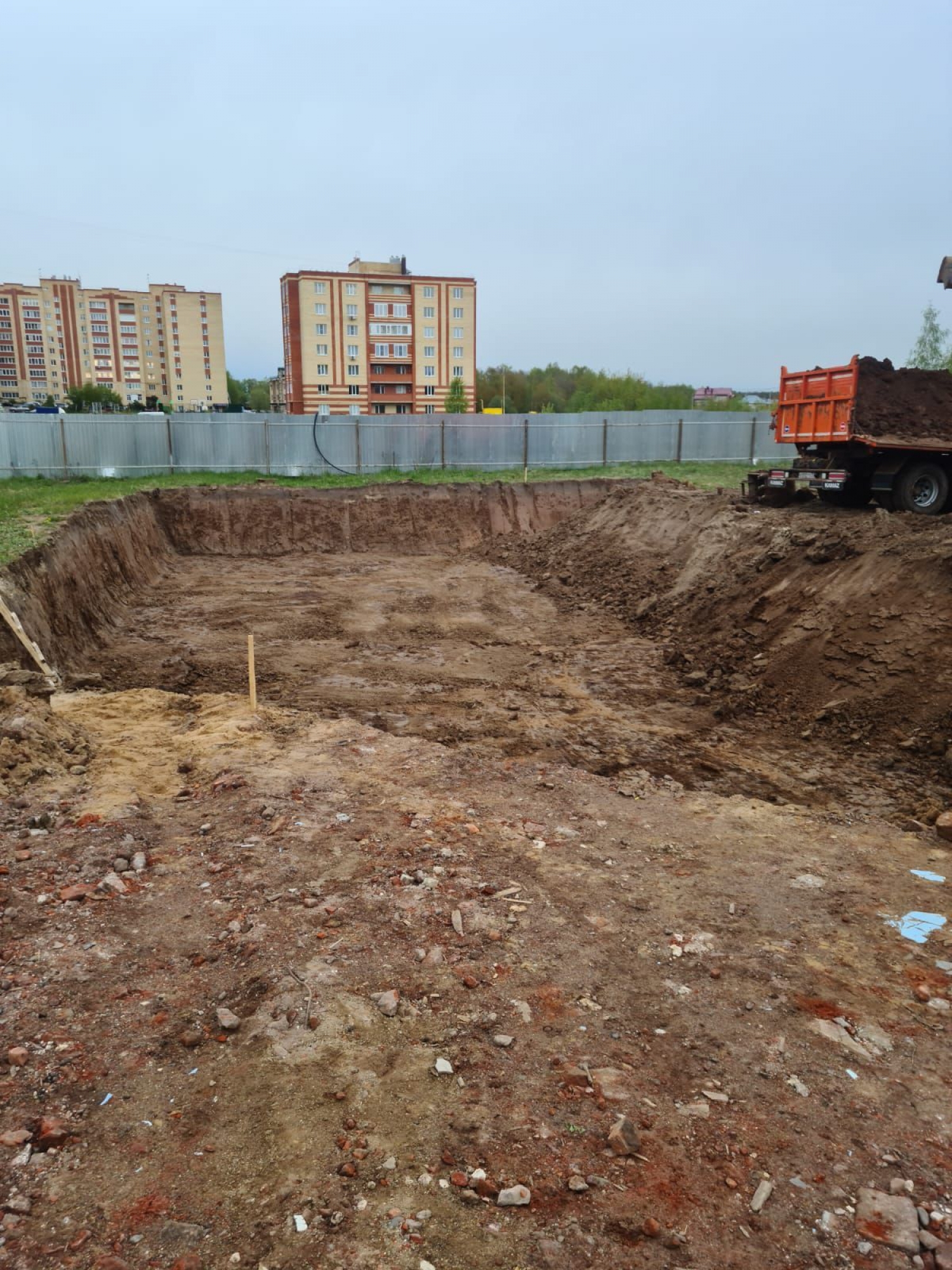 Выкопан котлован 19.08.2024 строительство храма Всецарица