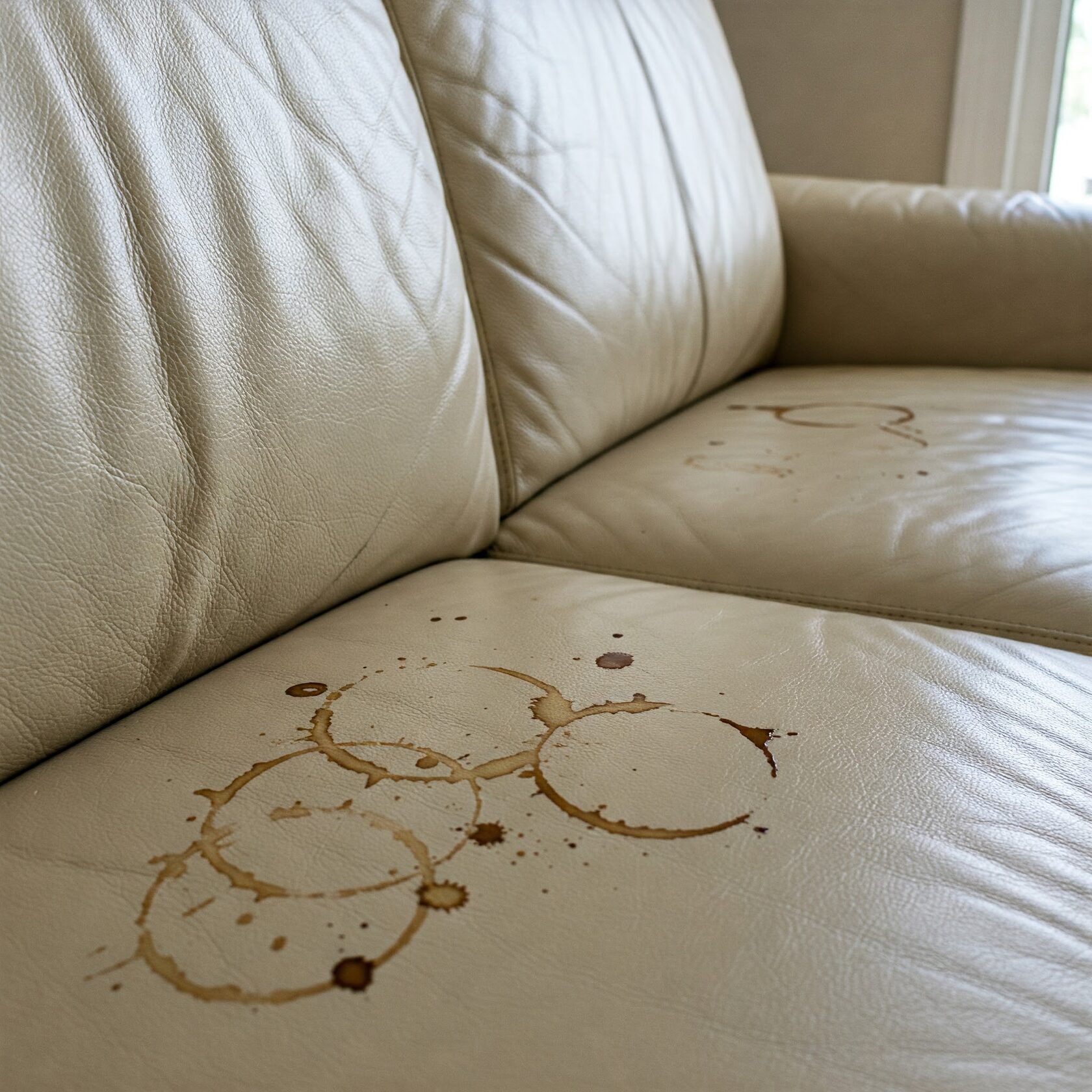 Как убрать пятно от кофе на кожаном диване / BeeClean24