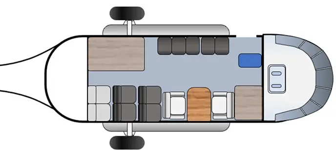 компоновка мест в вертолете авиакомпании Вертикаль
