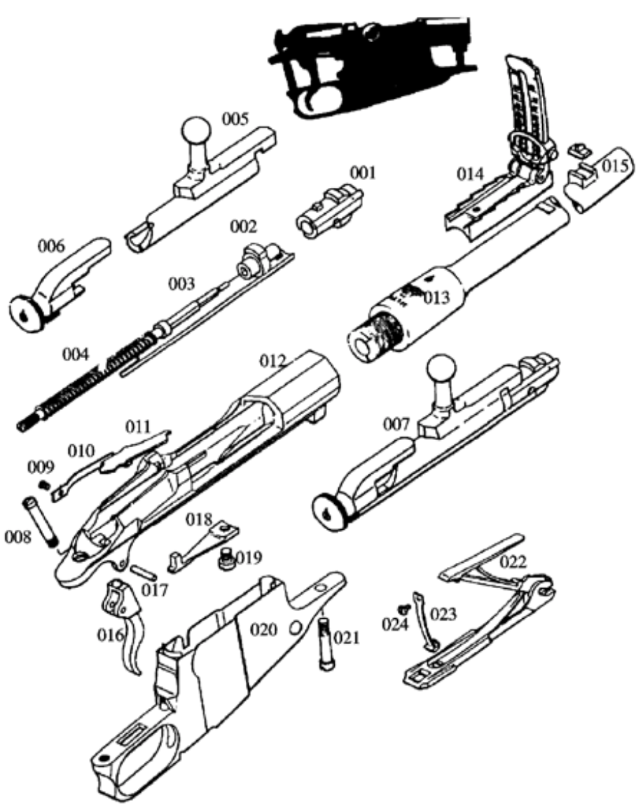 Схема затвора винтовки мосина