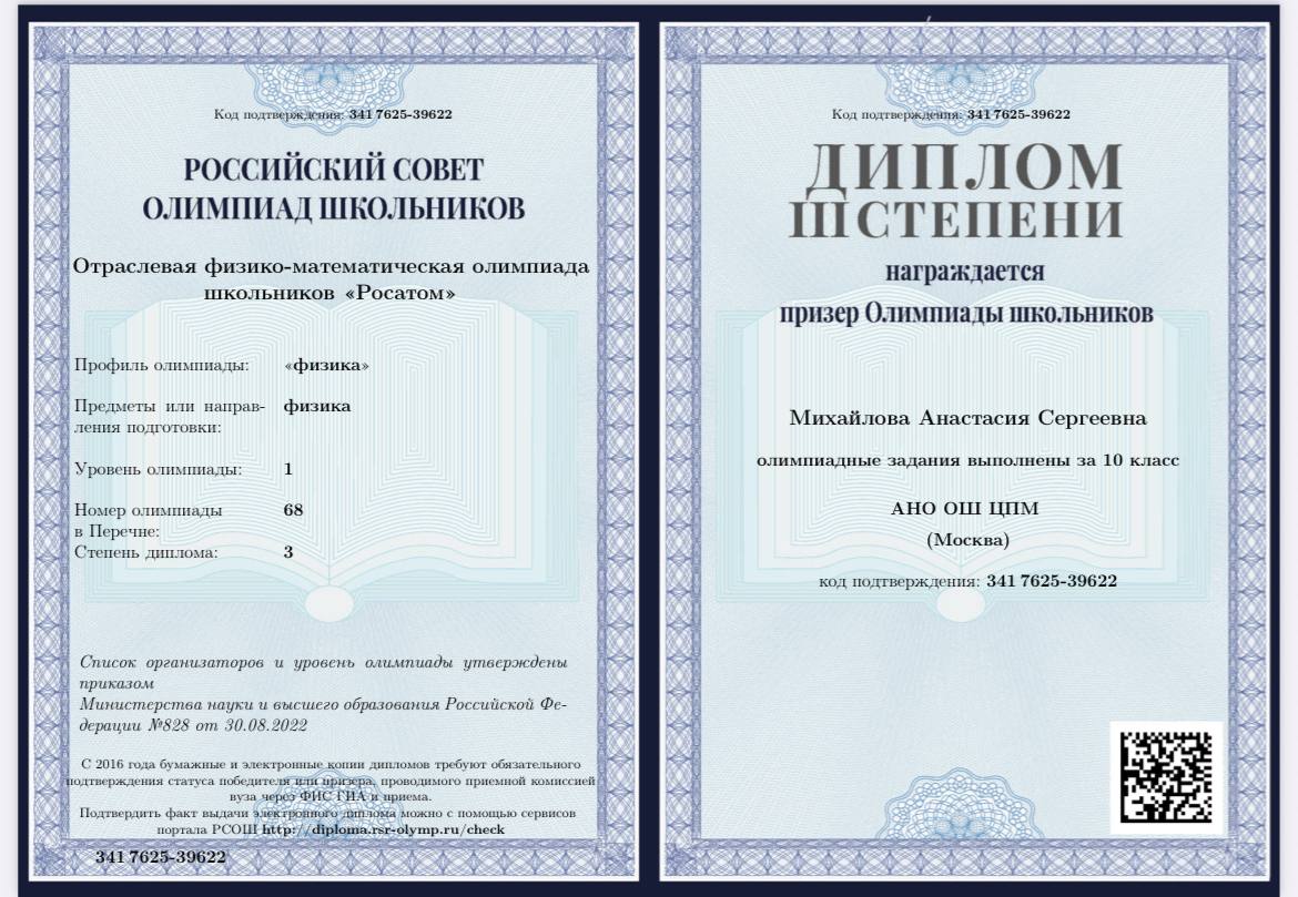 Диплом Анастасии Михайловой