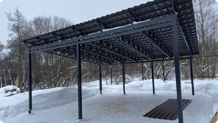 односкатный навес