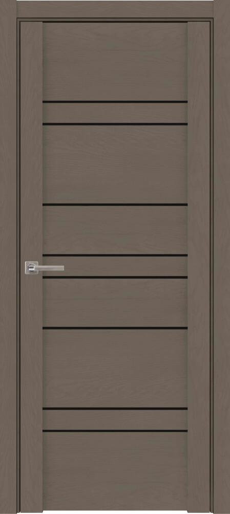 Дверь межкомнатная UniLine Soft Touch 30032 Остекленная стекло черная лакобель цвет Софт Тортора