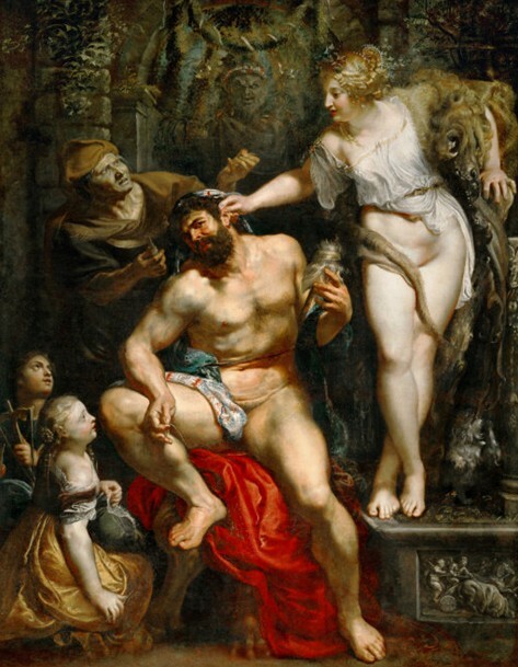 Питер Пауль Рубенс - Геркулес и Омфала. Около 1602—1605, 278 × 215 см. Париж, Лувр