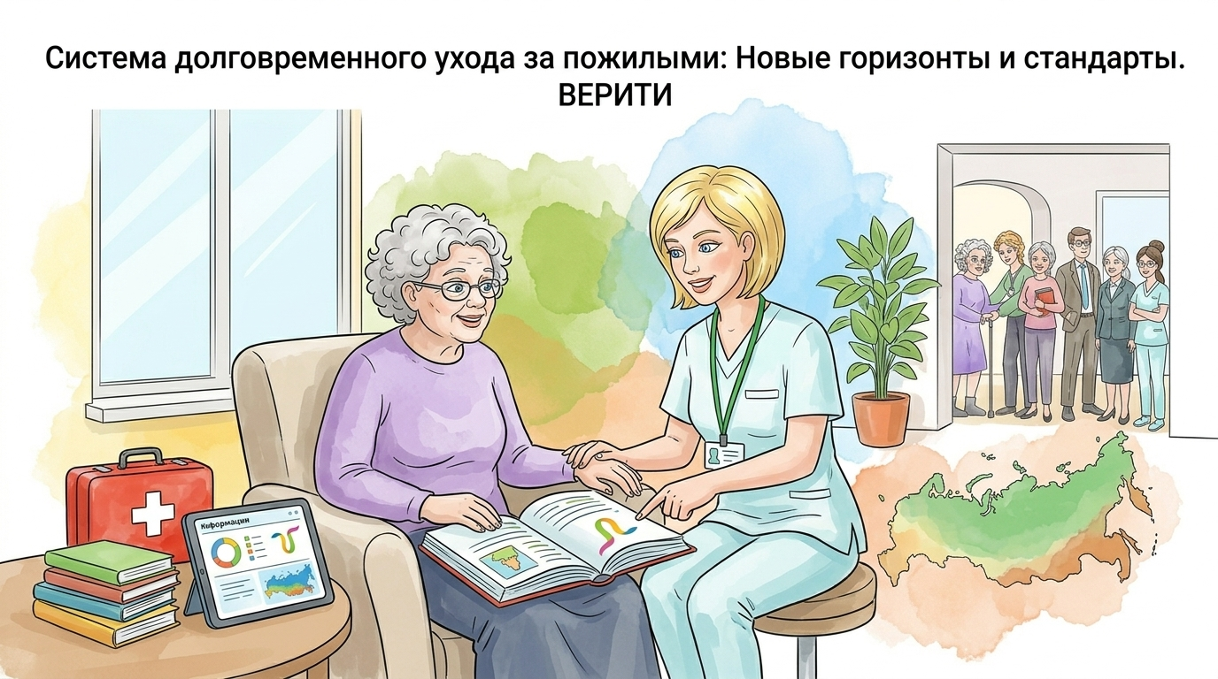 Специалист по уходу помогает пожилой женщине ВЕРИТИ