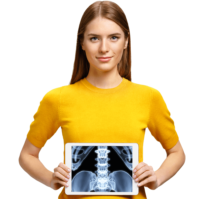 Девушка и рентген костей