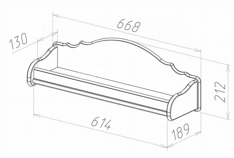 Полка деревянная чертеж