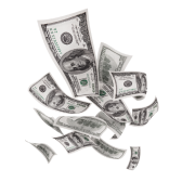 Много долларов в воздухе