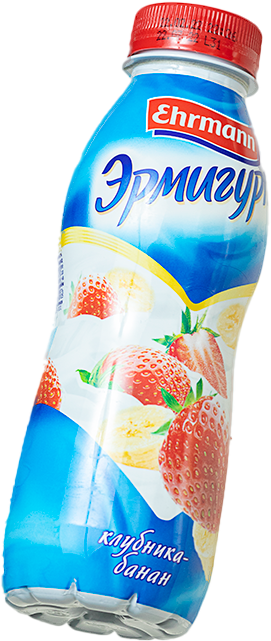 Йогурт епика с клубникой и бананом