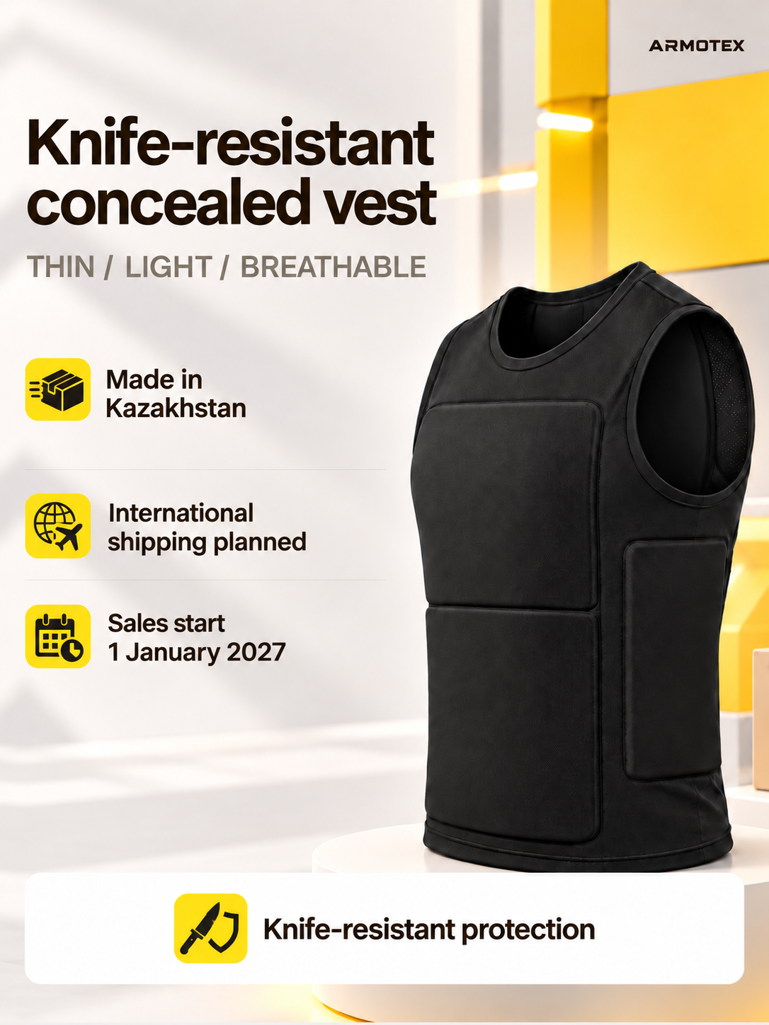 ARMOTEX vest — features