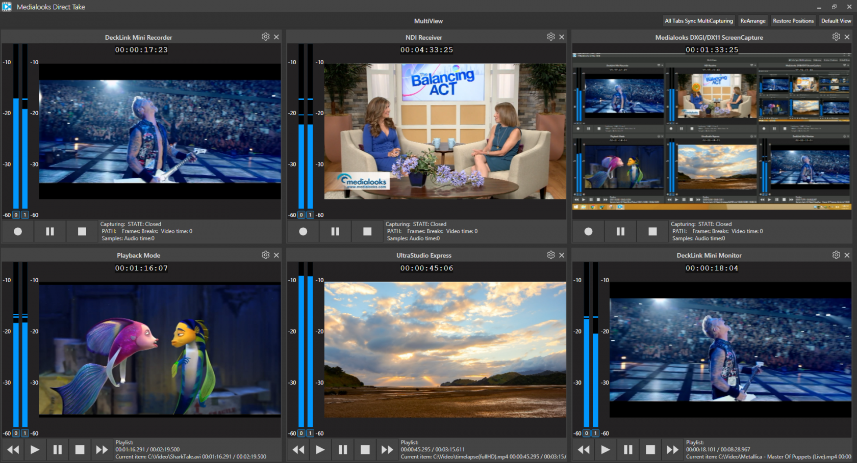 Direct Take synchronized multichannel video recording