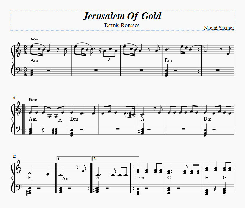 Jerusalem Of Gold