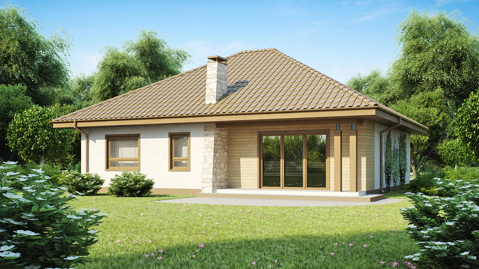 Фасад проекта частного дома 145 м² AURUM