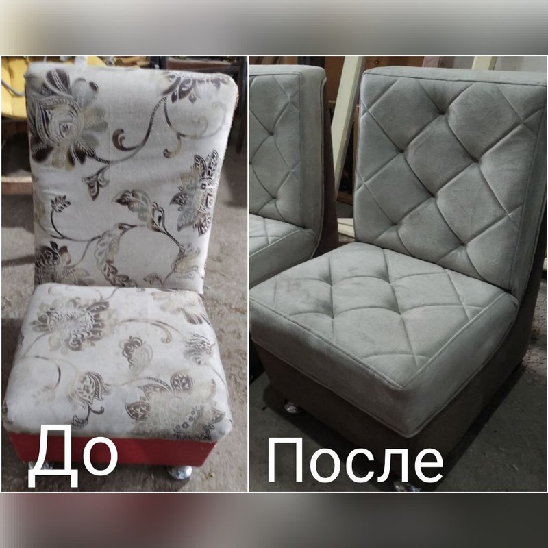 Каминное кресло после реставрации и перетяжки в рогожку