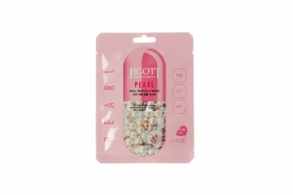 Маска для лица Jigott Pearl real Ampoule Mask. Ампульная маска Jigott жемчуг 27 мл Корея. Jigott Pearl real Ampoule Mask тканевая маска для лица с жемчугом. Jigott ампульная маска для лица с экстрактом жемчуга.