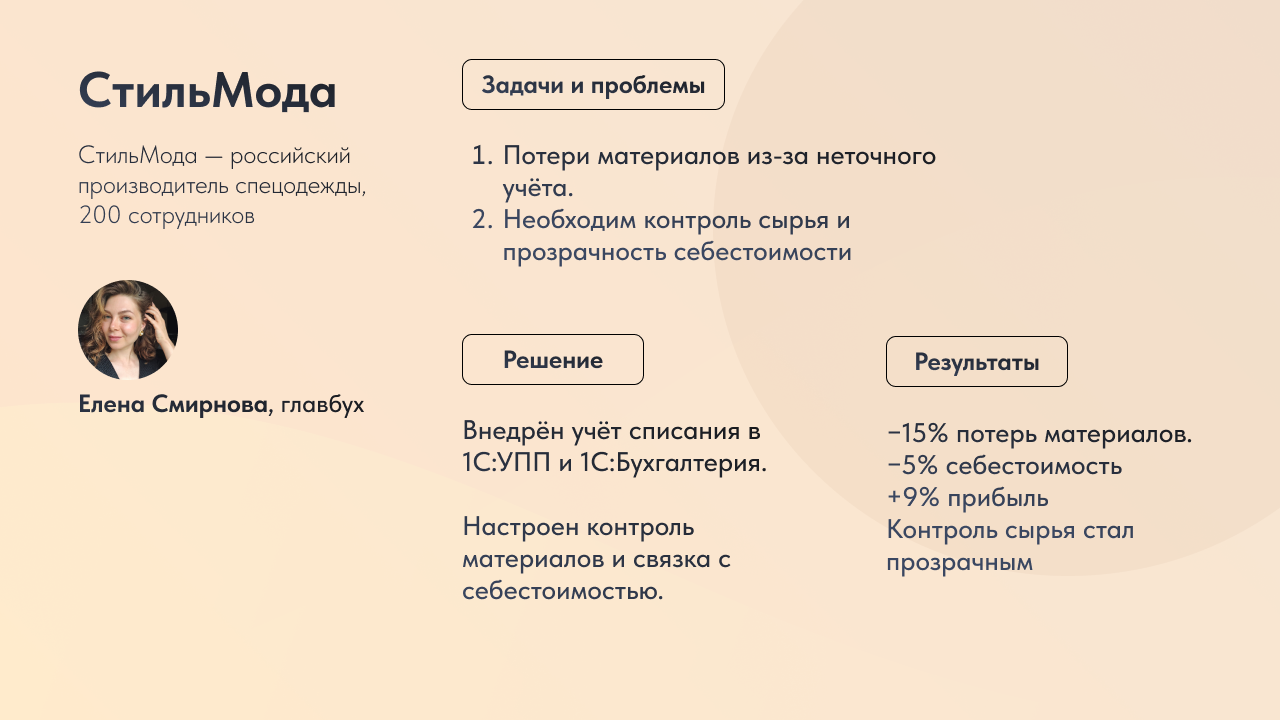 кейс стиль мода про списание материалов в 1с бухгалтерии