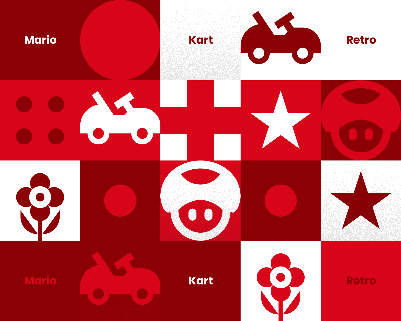 Mario Kart retro template for teams, original format.
