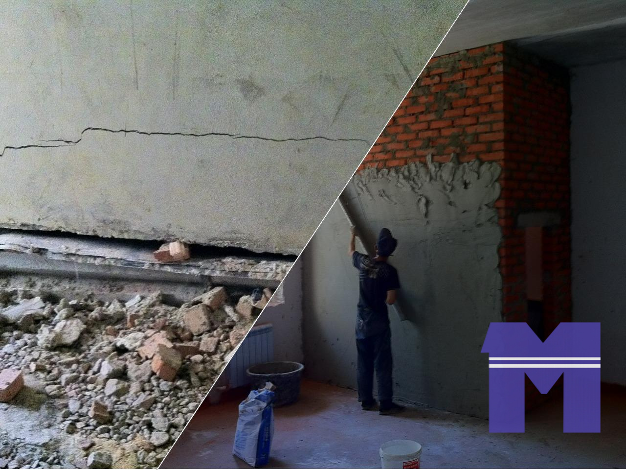 Трещины на штукатурке в связи с усадкой здания