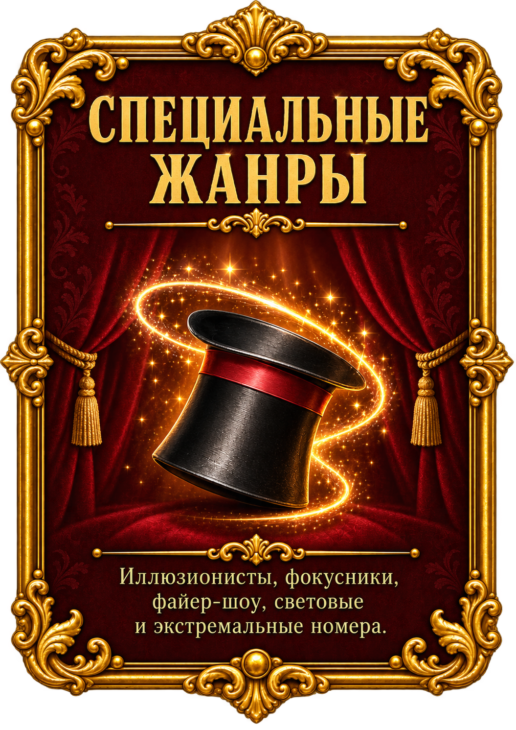 Специальные жанры. Иллюзионисты, фокусники, файер-шоу, световые и экстремальные номера.