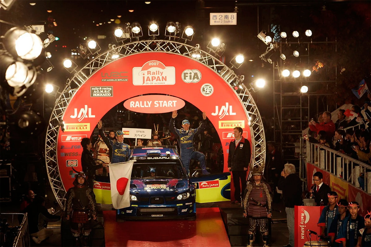 Петтер Сольберг и Фил Миллз, Subaru Impreza WRC, старт ралли Япония 2007