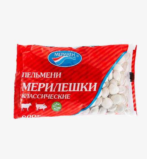 Пельмени «Мерилешки классические» от производителя Мерилен: замороженные полуфабрикаты из свинины и говядины с луком и чесноком. Упаковка: 800 гр. Домашний вкус в современной фасовке.