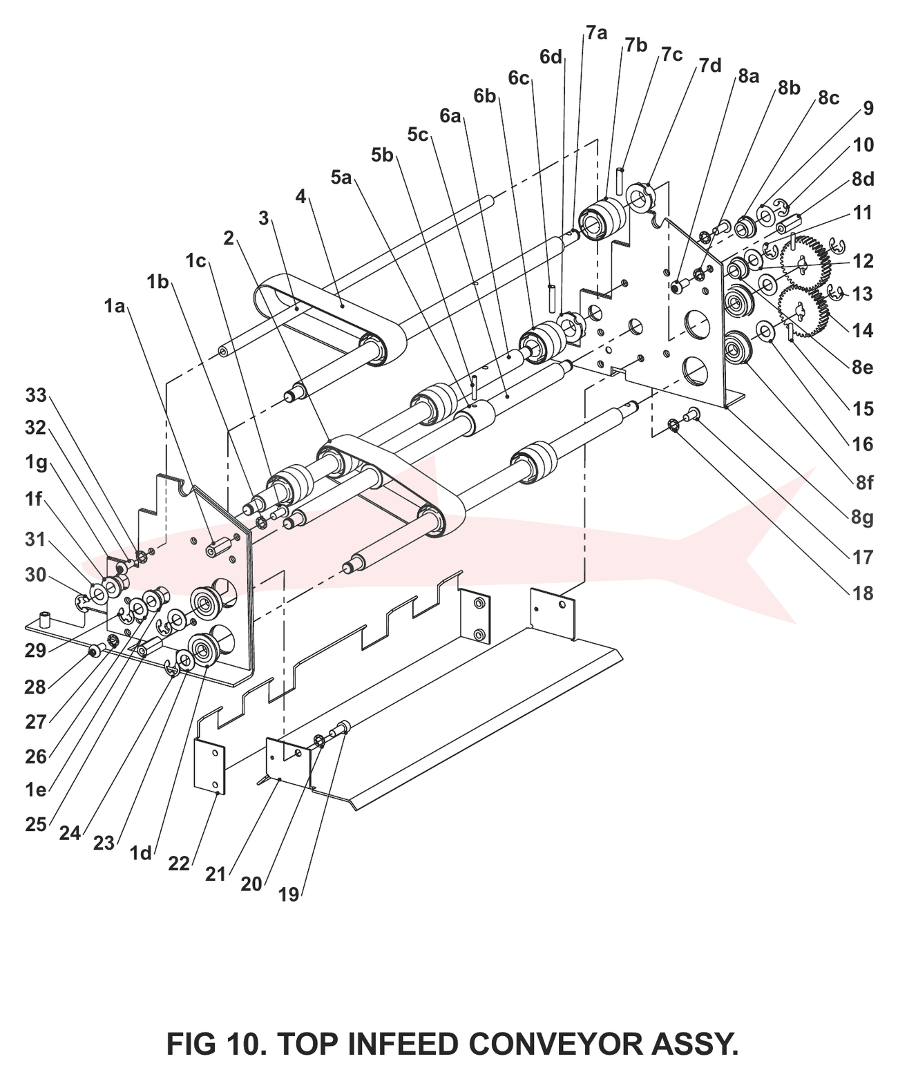 Morgana TrimMaster Pro Fig 10 Top Infeed Conveyor Assembly — схема деталей