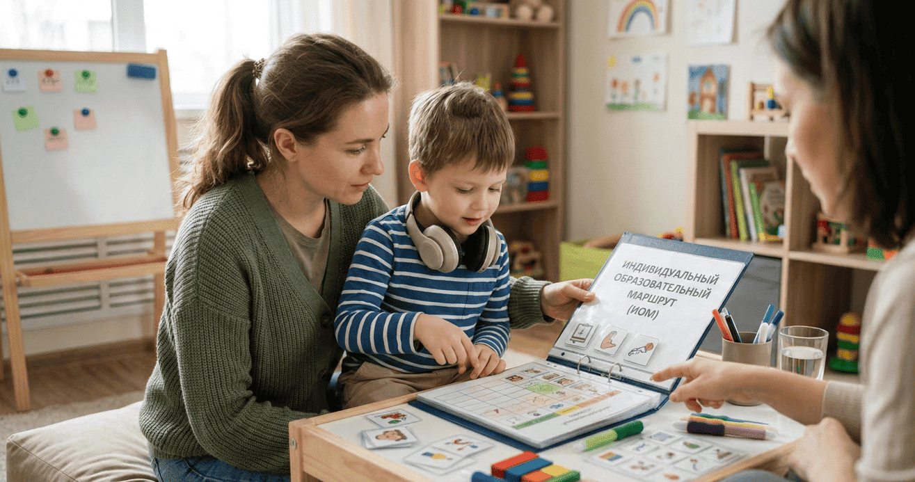 Индивидуальный образовательный маршрут для ребенка - мама работает с ребенком