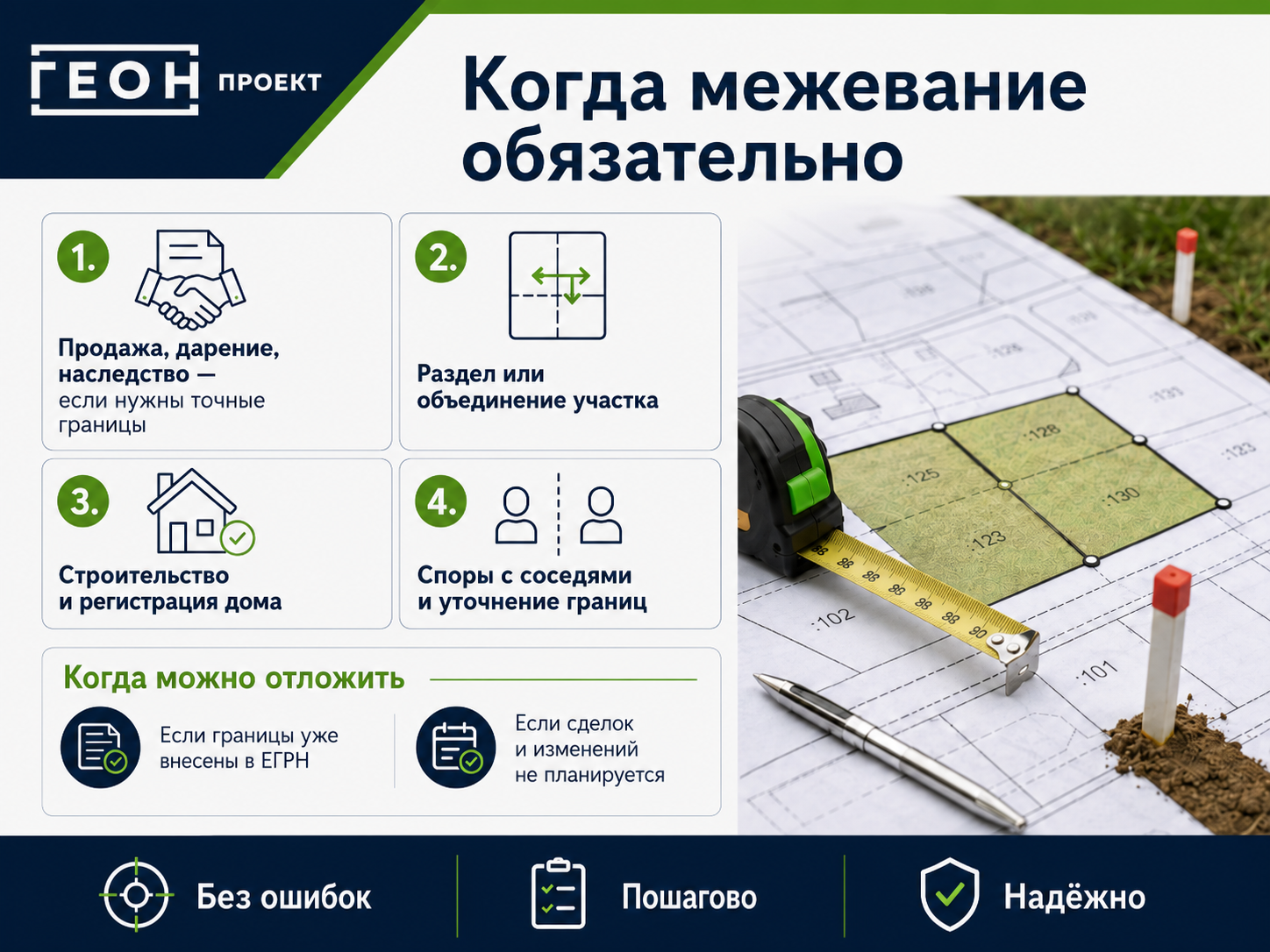 Когда необходимо межевание земельного участка и внесение границ в ЕГРН