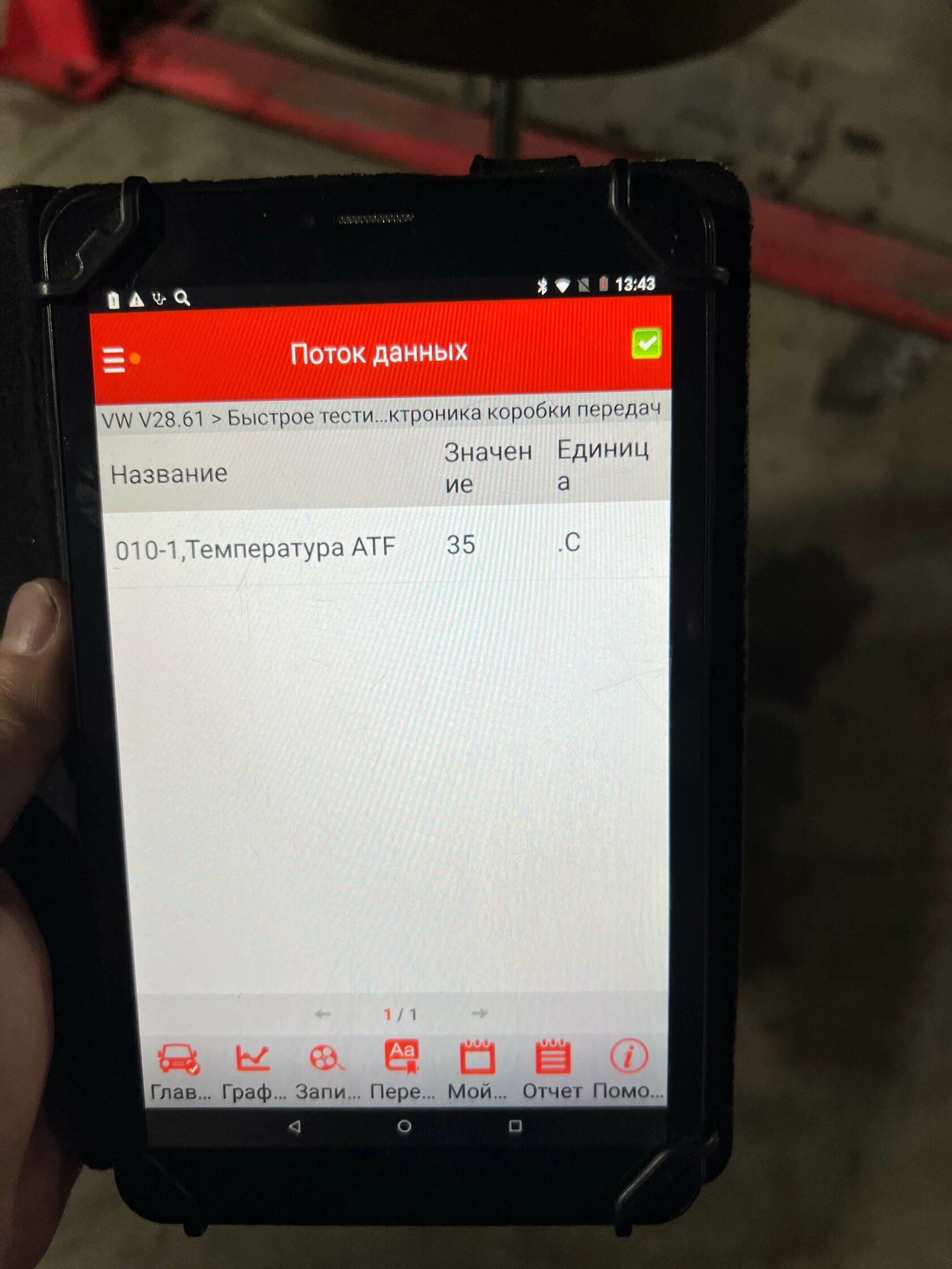 Контроль температуры АКПП Polo