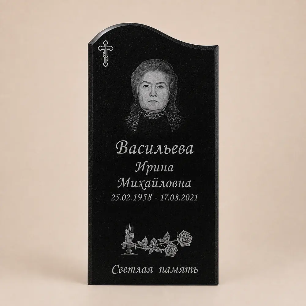 Оформление памятника 100×50 см — работа мастерской № 031