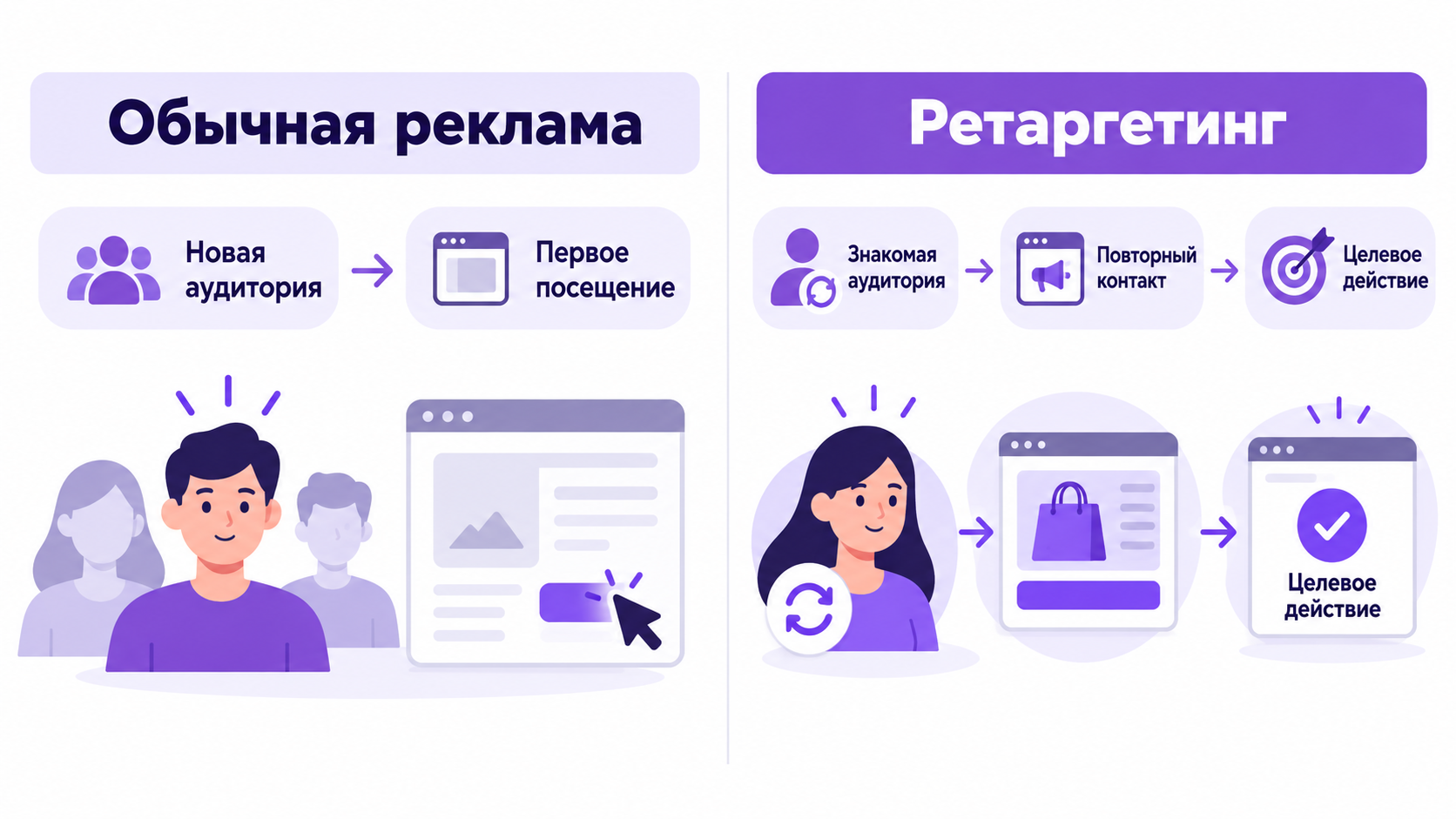 Обычная реклама и ретаргетинг: сравнение двух путей к клиенту
