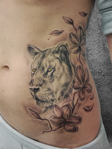 татуировка львица, тату салоны Пермь, сделать тату в Перми,лучшие тату мастера Перми, тату Пермь цены, тату реализм Пермь