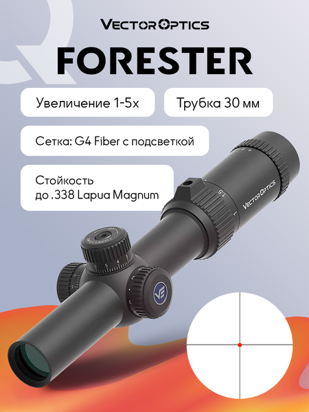 Оптический прицел Vector Optics Forester 1-5x24 с подсветкой