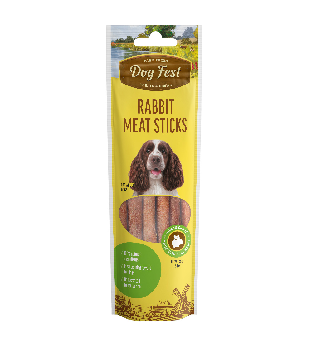 Rabbit meat sticks for adult dogs / Dog Fest