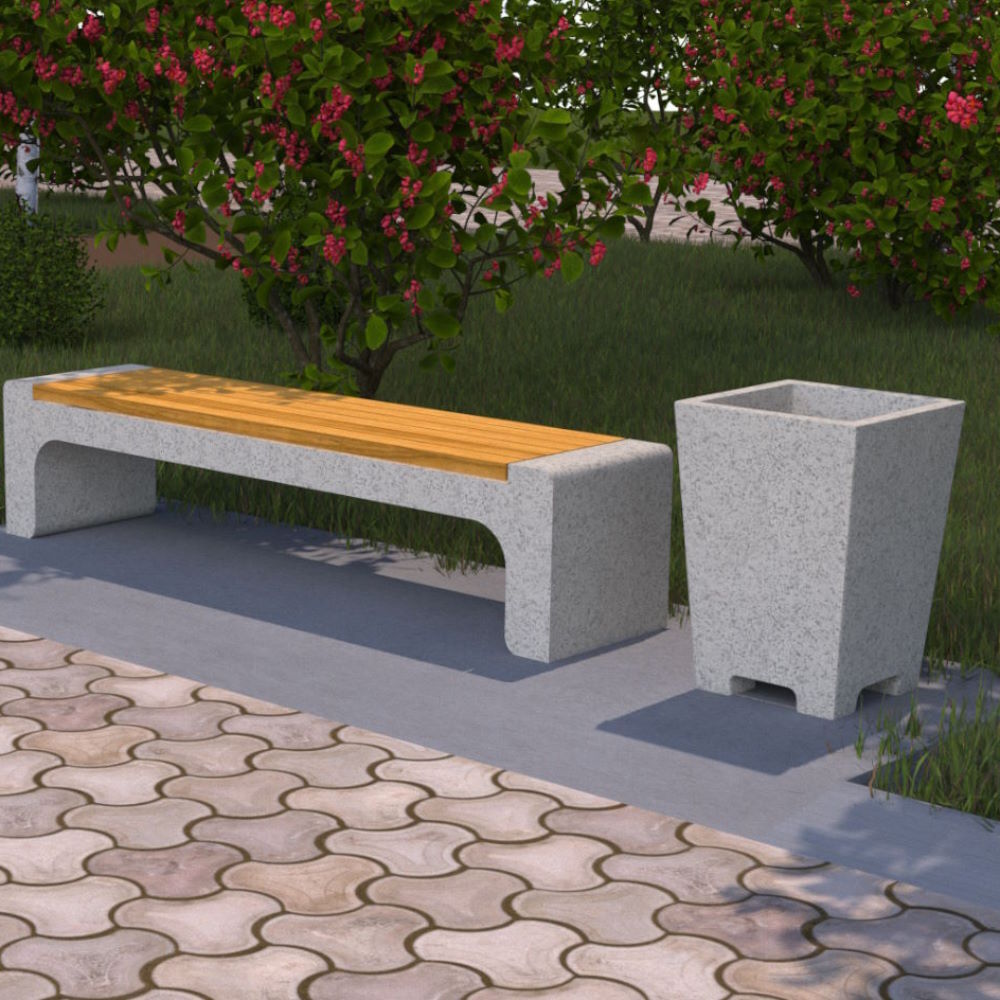 Столы и урны из композитного мрамора: