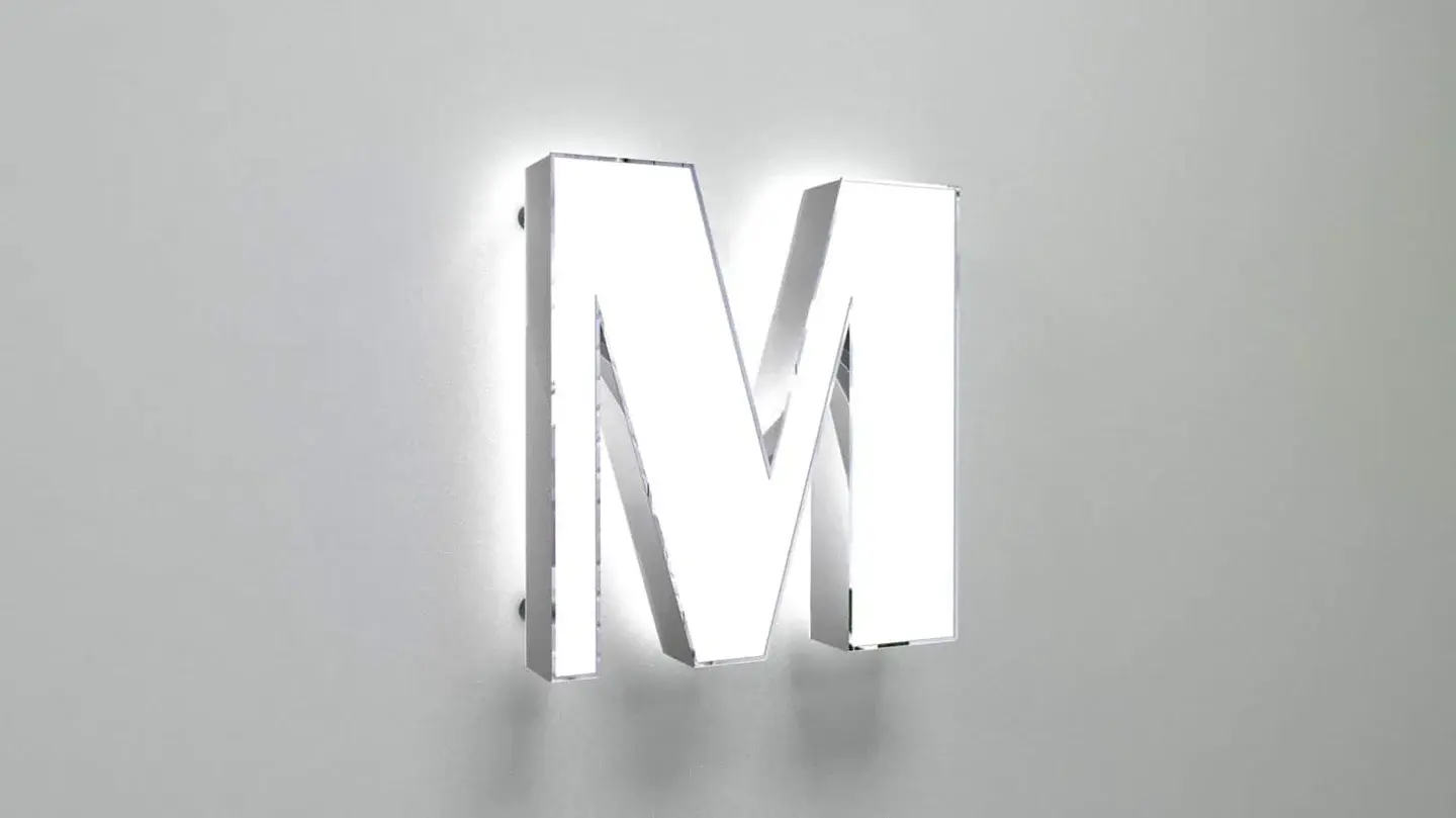 Плоские металлические буквы: work 08