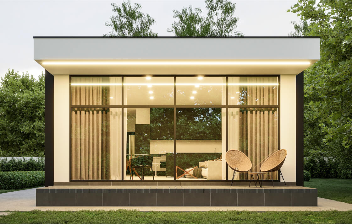 Проект Cosmo 73 m². Созданный раскрыть потенциал минималистичных домов, проект Cosmo несет в себе безграничную свободу и современную эстетику.