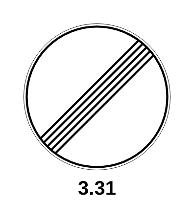 Знак 3.31 «Конец зоны всех ограничений»