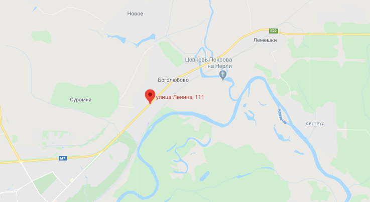 Карта с меткой местонахождения