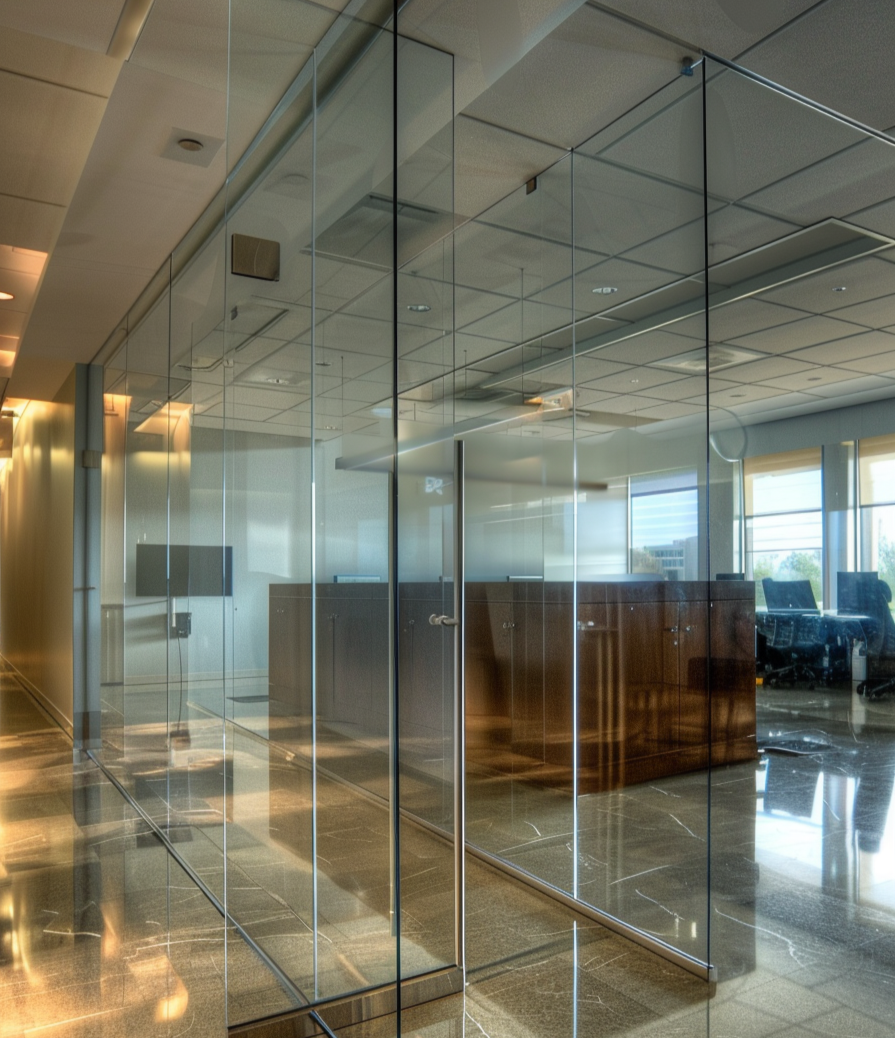 Офисные перегородки из стекла фото