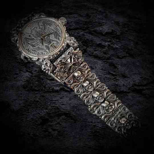 серебряные массивные часы, мужские серебряные часы, элитные часы.