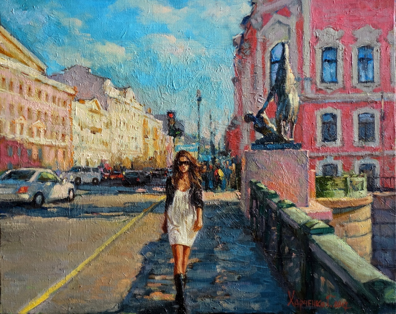 Картины художников без людей. Городской пейзаж с людьми. Петербург картины художников. Питер в картинах художников.