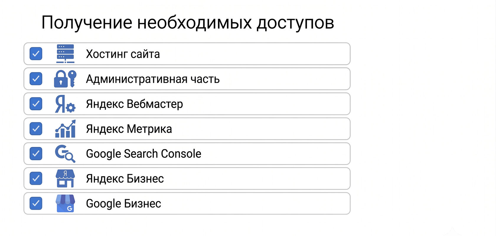 Чек-лист настройки аналитики и получения доступов перед началом SEO-продвижения