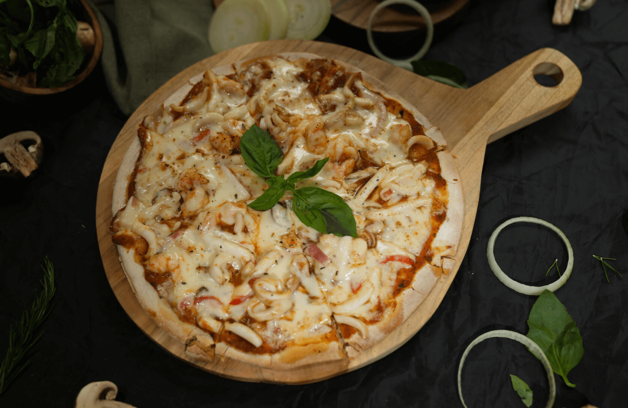 BBQ Seafood Pizza