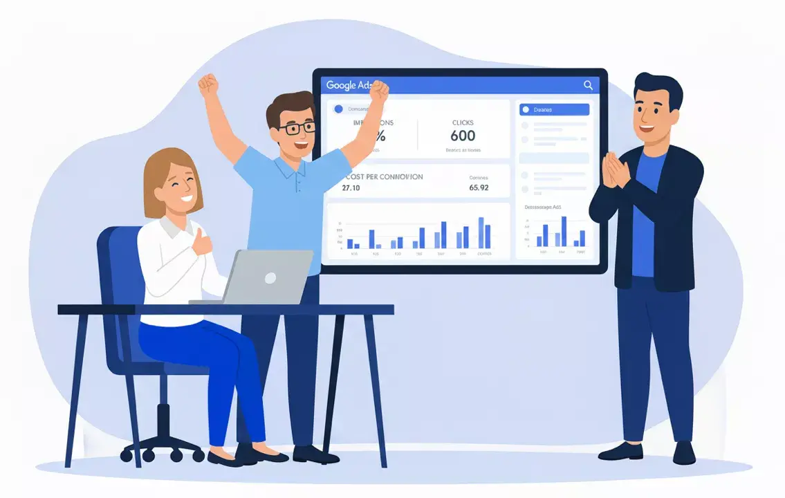 Специалисты Метриум радуются успешному завершению работ по расчету стоимости заявки в Google Ads