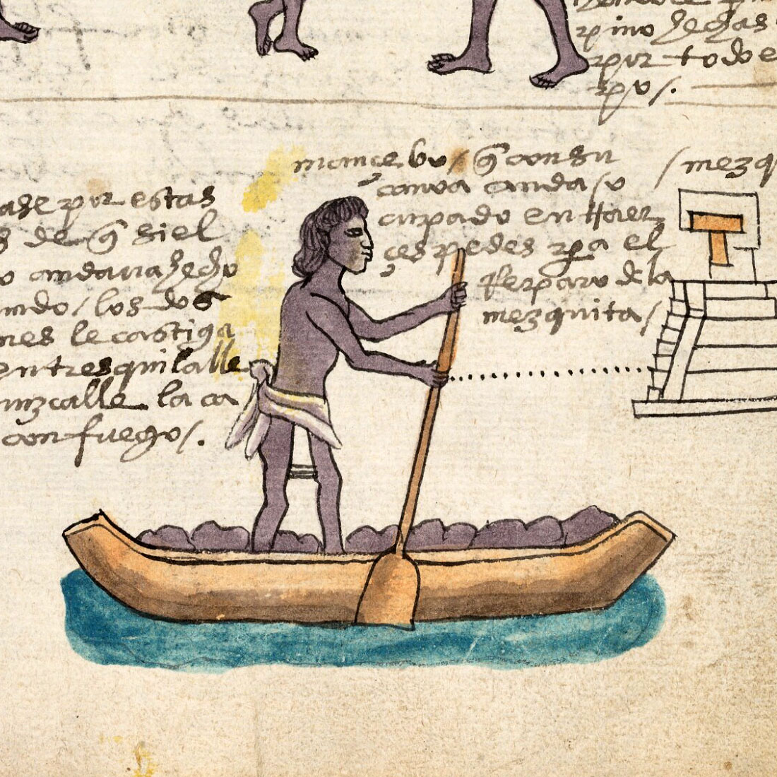 Фрагмент кодекса Мендоса. Коллекция Bodleian Library, Oxford.