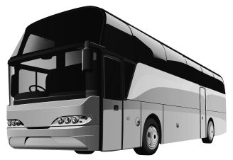 Туристический автобус в горах