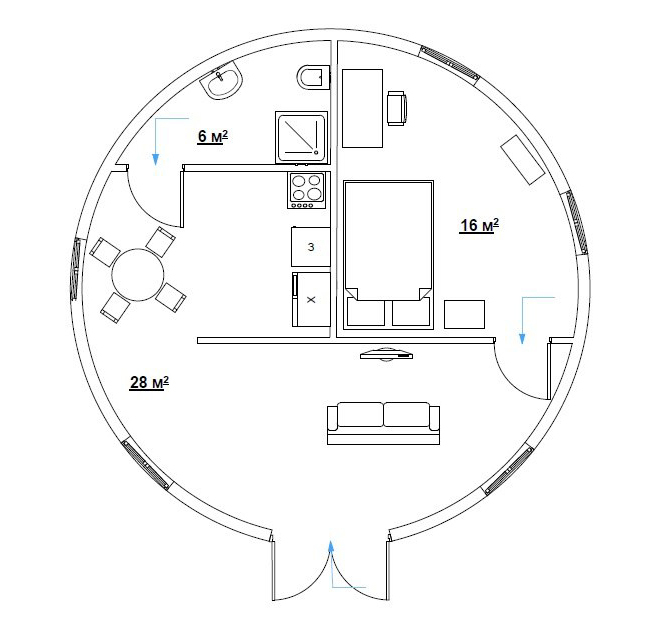 Чертежи круглого дома