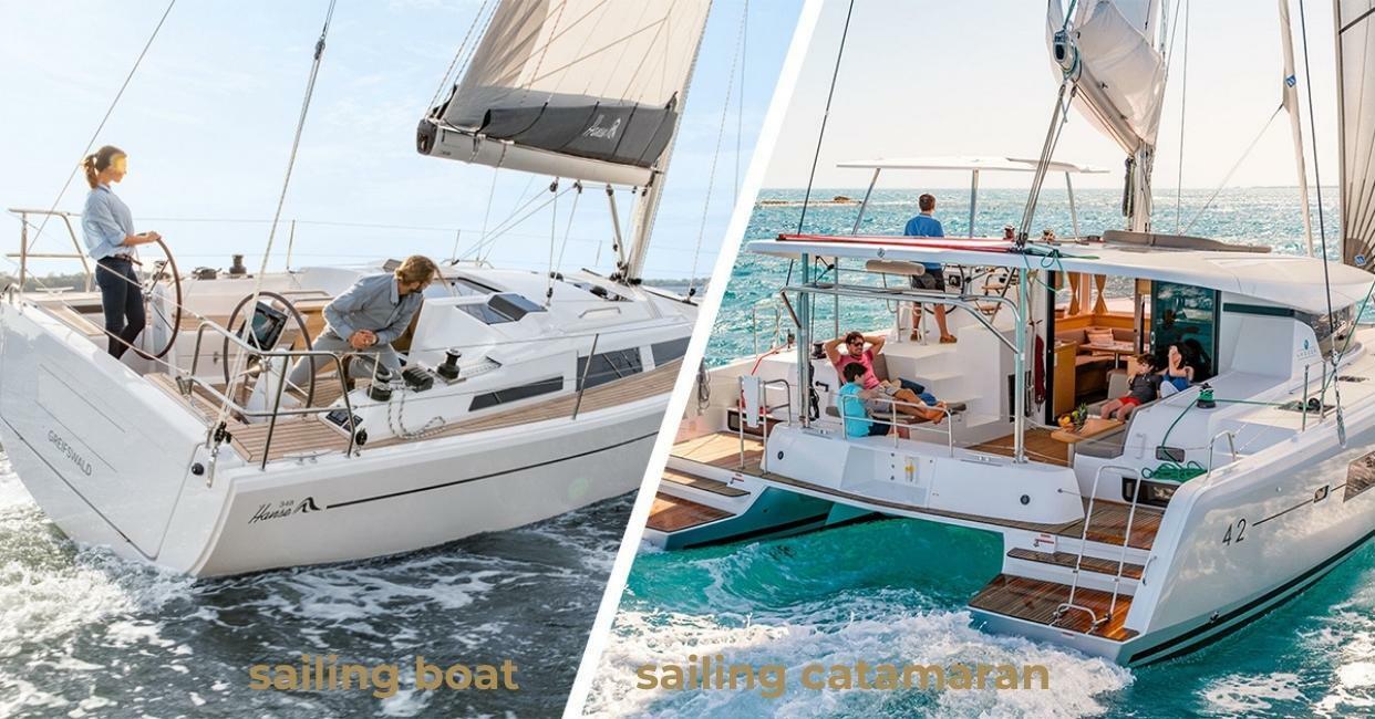 Boat trip mediterranean sea: Sailing boat VS sailing catamaran