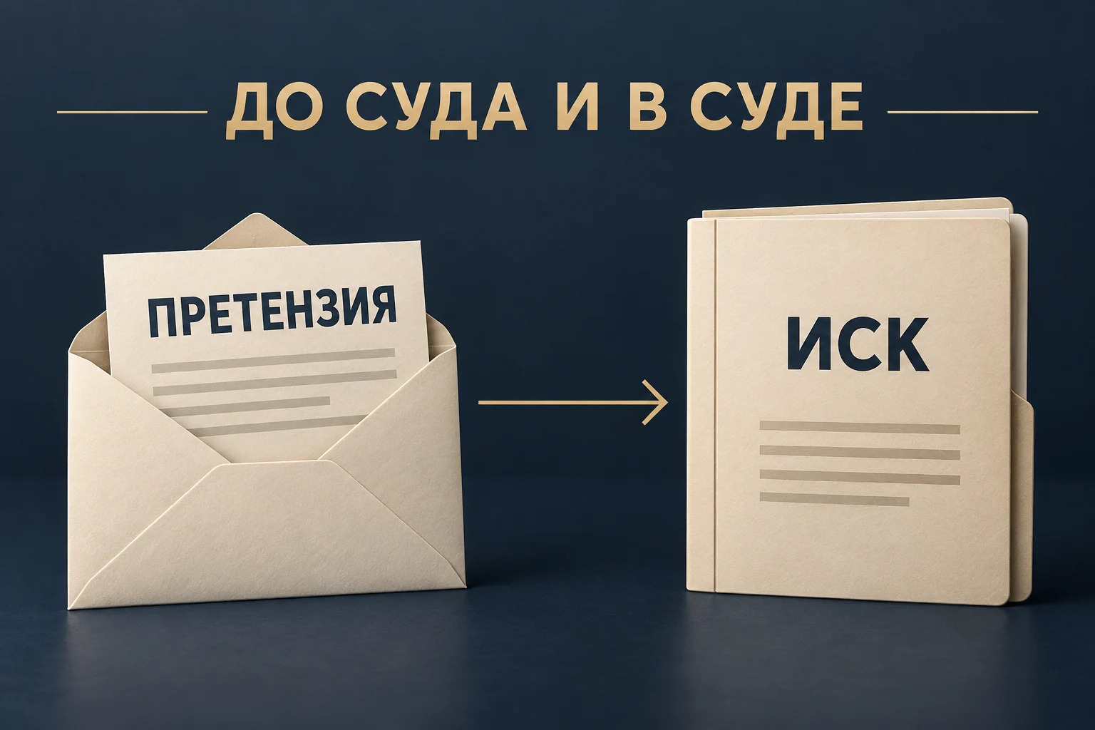 Концептуальная схема подготовки: документы по сделке, претензия и переход к иску